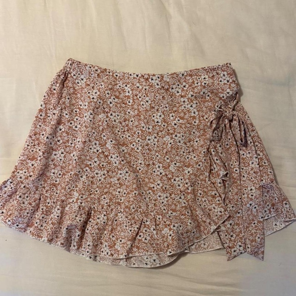Pink Floral Wrap Skirt